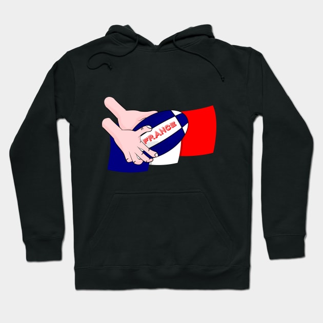 France Rugby Ball Flag Hoodie by mailboxdisco